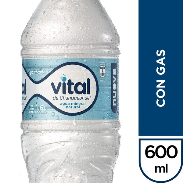 Agua Mineral con Gas 600 cc ALIMENTOS VITAL DE CHANQUEAHUE 