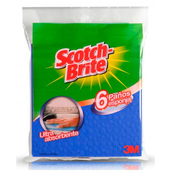 Paño Cocina Celulosa Azul 6 Un ASEO Y LIMPIEZA 3M 