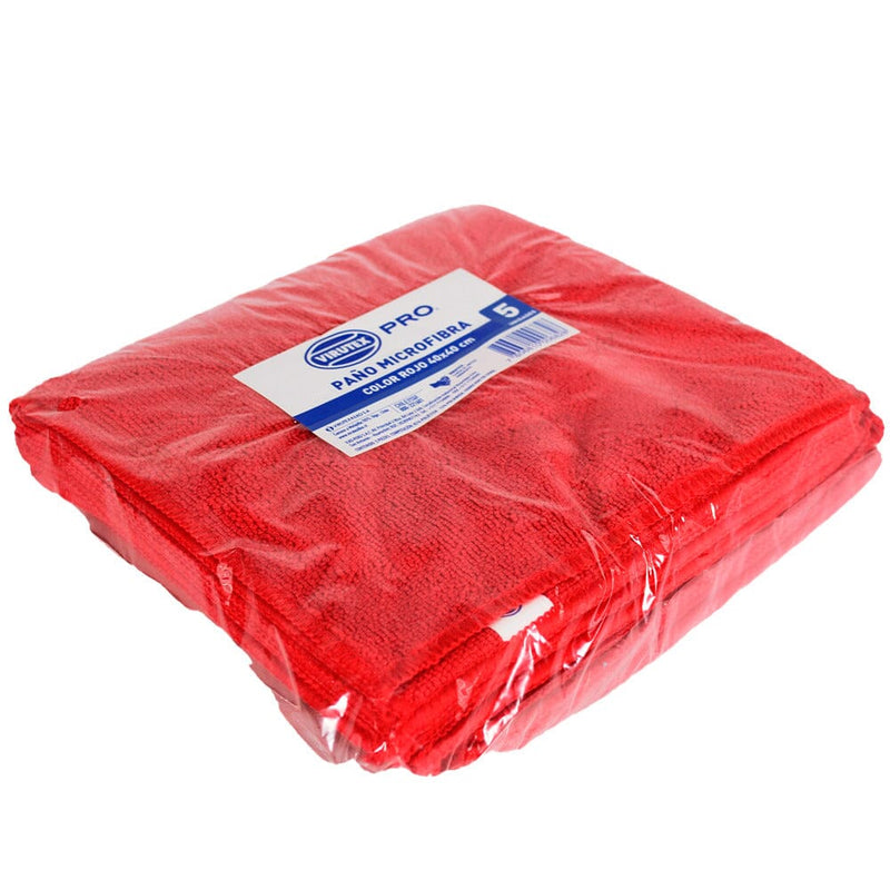 Paño Microfibra 5 Un Rojo ASEO Y LIMPIEZA VIRUTEX PRO 