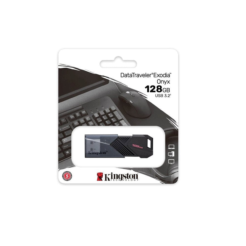 Pendrive Retráctil 128Gb Usb3.2 Onix Negro TECNOLOGÍA KINGSTON 