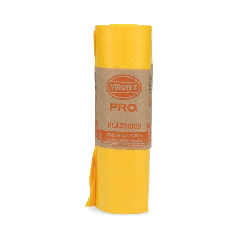 Bolsa Basura Rollo 70X90 10 Un Amarilla VIRUTEX 