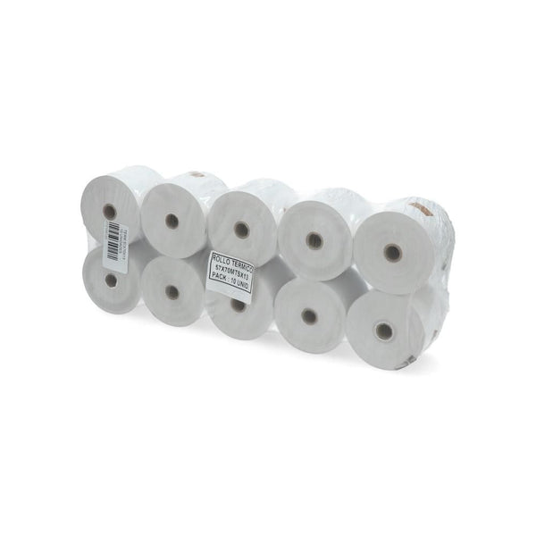 Rollo Papel Termico Paquete 57 Mm X 70 Mt 55 Gr 10 Un ENGATEL 