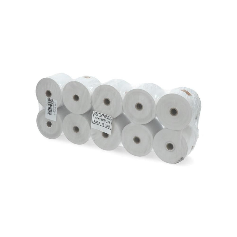 Rollo Papel Termico Paquete 57 Mm X 70 Mt 55 Gr 10 Un ENGATEL 