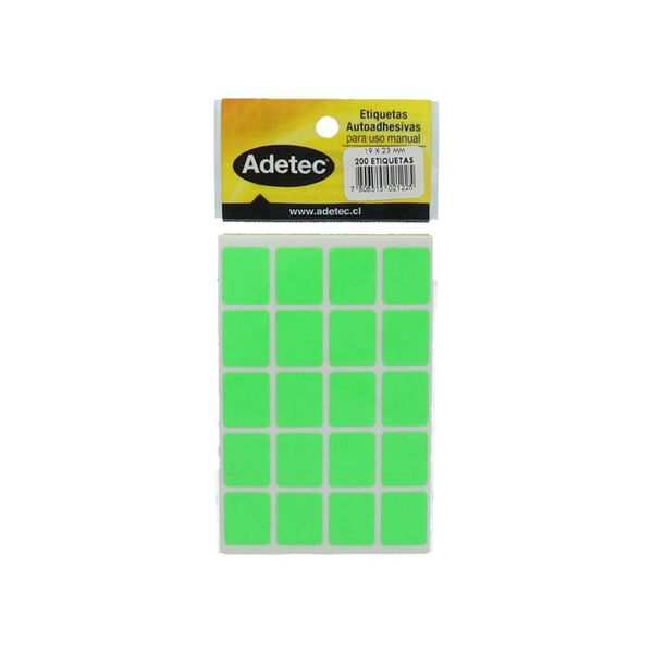 Etiqueta Color Verde 19 X 23 Mm 200 Un ADETEC 