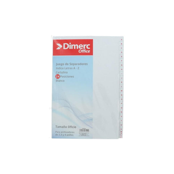 Separador Oficio Indice A-Z DIMERC Blanco 