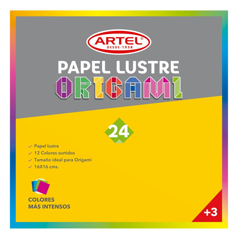 Block Papel Lustre 16X16 Cm 24 Hojas ARTEL 