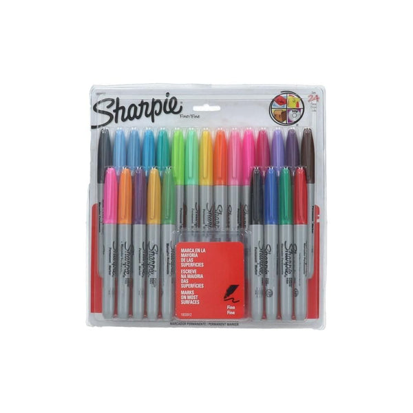 Marcador Permanente Punta Fina Colores Surtidos 24 Un SHARPIE Colores Surtidos 