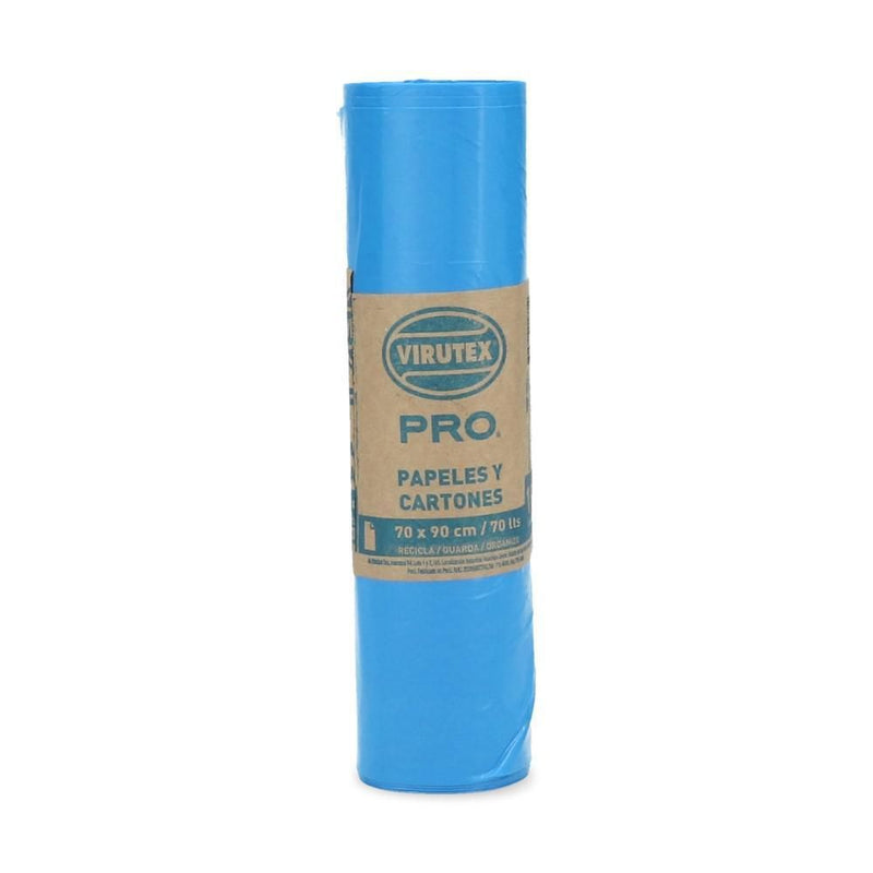 Bolsa Basura Rollo 70 X 90 10 Un Azul VIRUTEX 