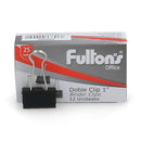 Clips Doble 25 mm Negro 1 Pulgada 12 Un FULTONS Negro 