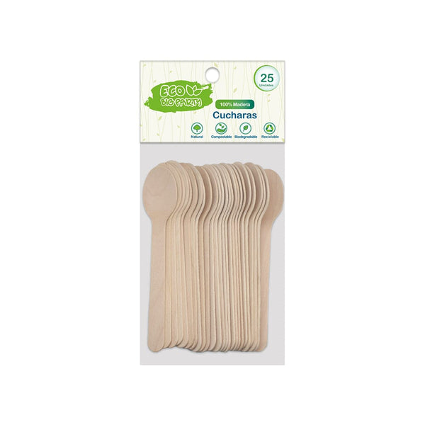 Cuchara Madera 25 Un BIG PARTY ECO 