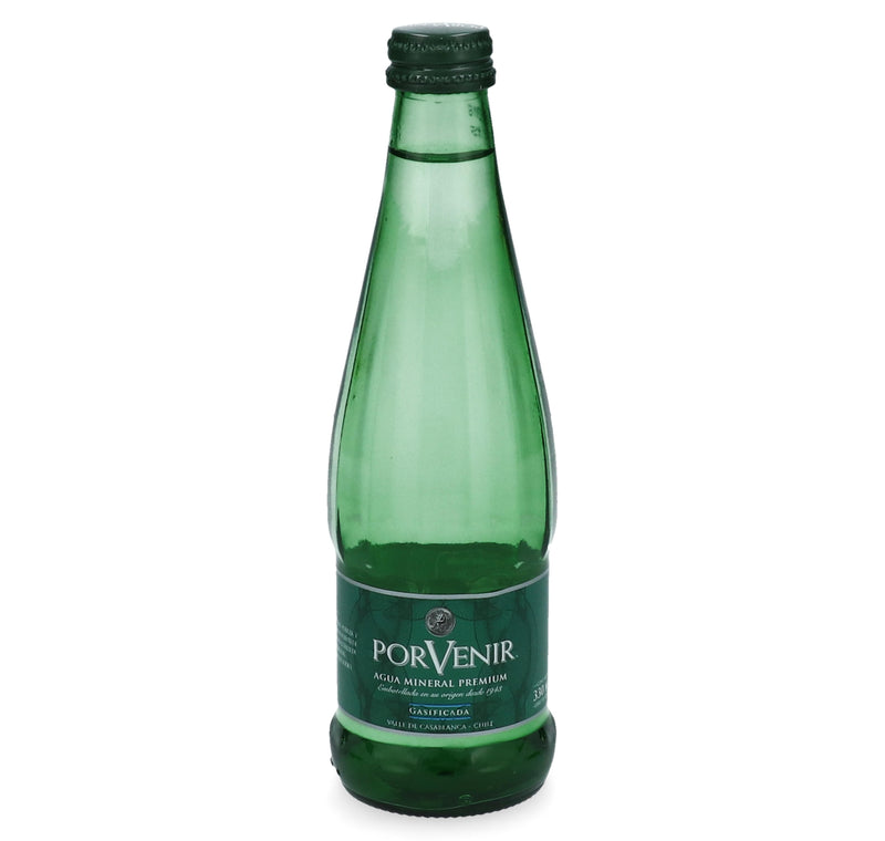 Agua Mineral Con Gas Envase De Vidrio 300 Cc PORVENIR 