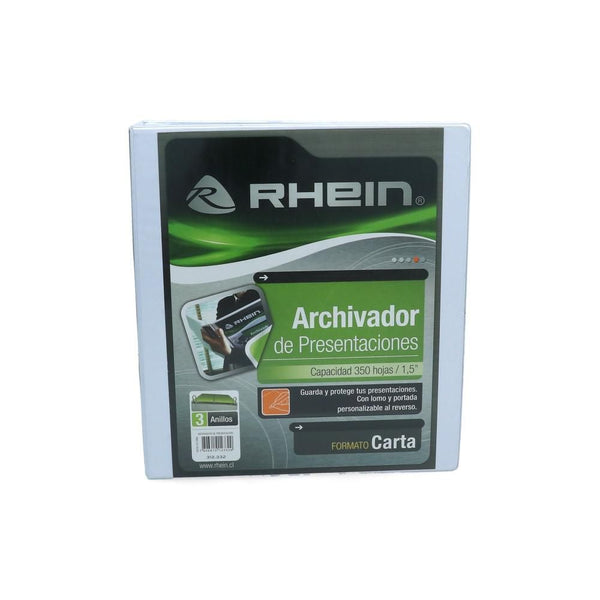 Archivador Catalogo Carta 3 Aros 1.5'' Blanco RHEIN Blanco 