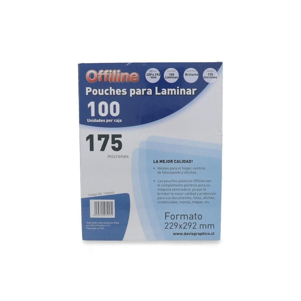 Sobre Carta Para Plastificar 228 X 292 Mm 100 Un 175 Micrones OFFILINE 