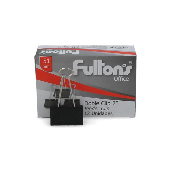Clips Doble 51 mm Negro 12 Un FULTONS Negro 