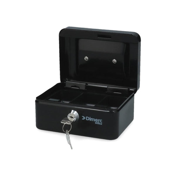 Caja Seguridad Metálica Con Chapa 6 Pulgadas DIMERC Negro 