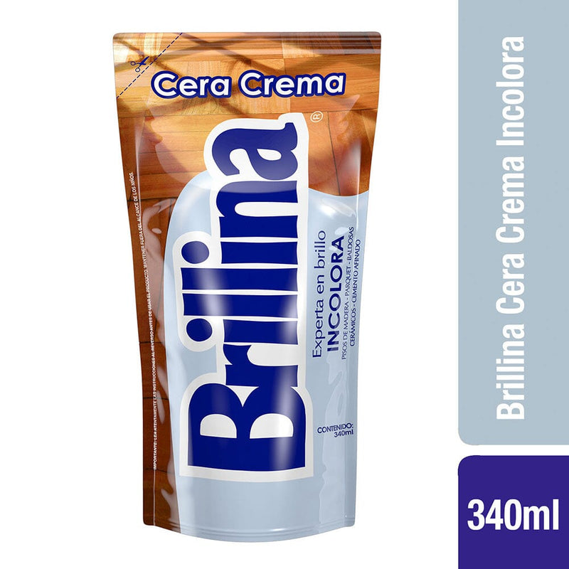 Cera Crema Doypack Incolora 340 cc BRILLINA 