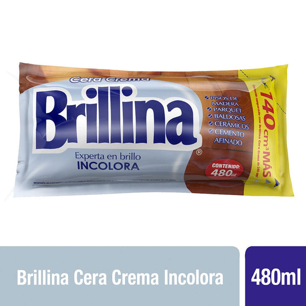Cera Crema Sachet Incolora 480Cc BRILLINA 