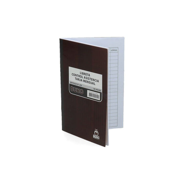 Libreta Tarja Mensual 259 40 Hojas BUHO 
