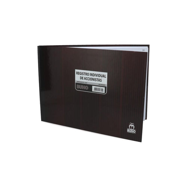 Libro Administrativo Registro Ind Accionistas 100 Hojas BUHO 