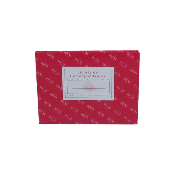 Libreta Correspondencia Rem Burdeo Tapa Cartón Piedra Forrado 100 Hojas REM 