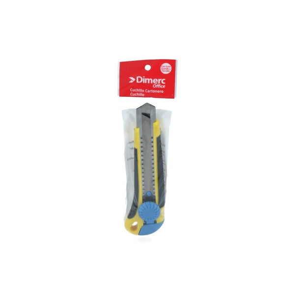 Cuchillo Cartonero Grande Guia Larga Freno Tornillo DIMERC 