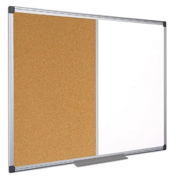 Pizarra Mixta Corcho + Magnetica 120X90Cm BISILQUE Café / Blanco 