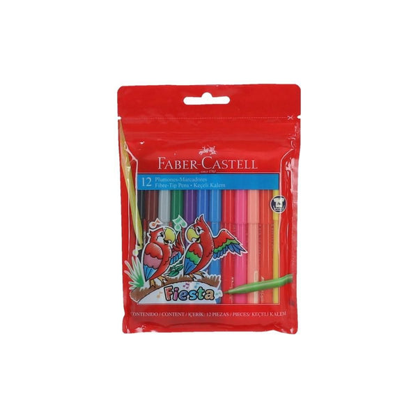 Plumón Scripto 12 Colores FABER CASTELL Colores Surtidos 
