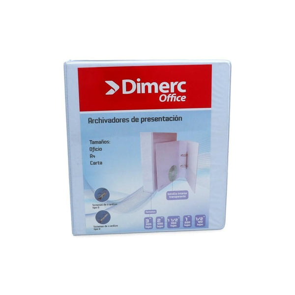 Archivador Catalogo Carta 3 Aros 1.0'' Blanco DIMERC Blanco 