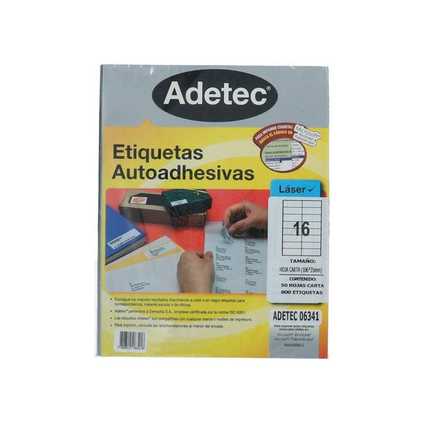 Etiqueta Inkjet/Laser 106 X 35 Mm 800 Un ADETEC 