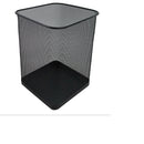 Papelero Metálico Rejilla Negro Cuadrado 27 X 31 Cm HAND 