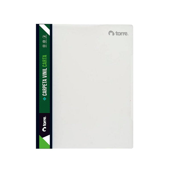 Carpeta Vinil Carta Con Acco Clip Lomo Negro TORRE Transparente / Negro 