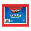 Goma Eva Rojo 20 X 30 cm 10 Hojas PROARTE Rojo 