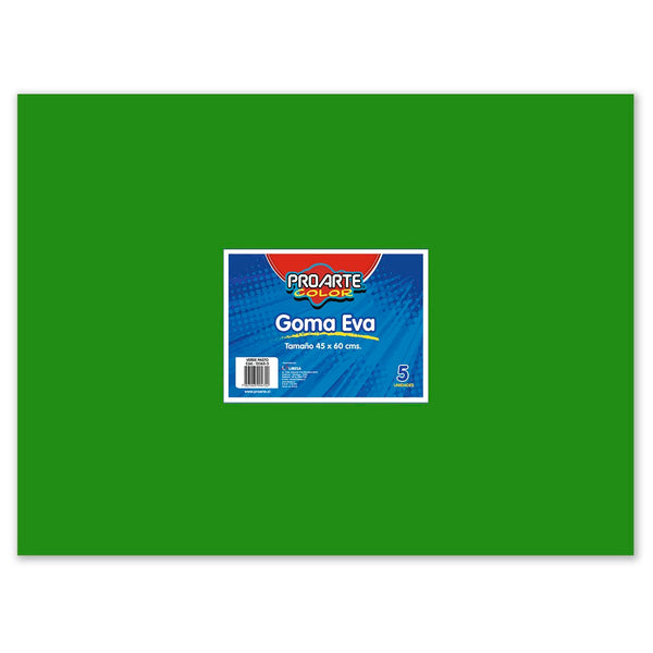 Goma Eva Verde Oscuro 45 X 60 Cm 5 Hojas PROARTE 