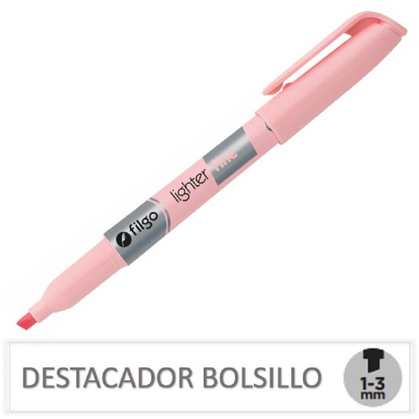 Destacador Bolsillo Rosado Pastel FILGO 