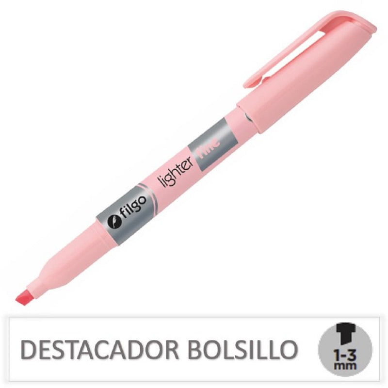 Destacador Bolsillo Rosado Pastel FILGO 