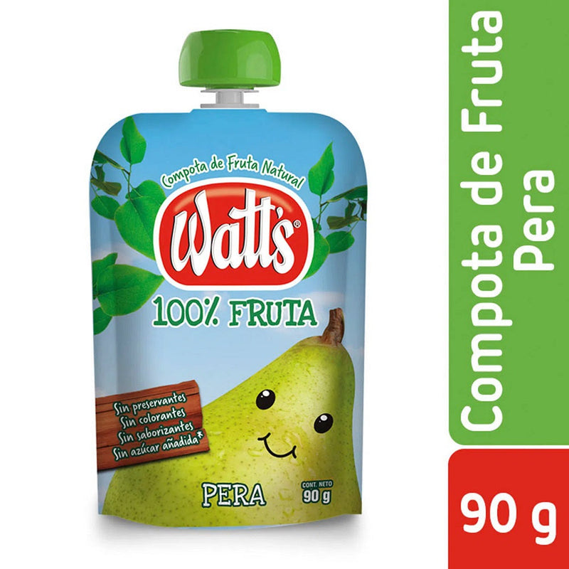 Compota De Fruta Sabor Pera 90 Gr WATTS 
