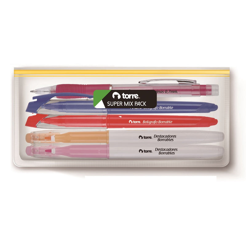 Pack Escritura Borrable 2 Destacadores Mas 2 Boligrafos TORRE 