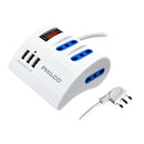 Alargador Múltiple Blanco 3 + 3 Usb 1.5 mt PHILCO Blanco 