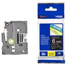 Cinta Tze-315 Blanco/Negro 6 mm (0.23") X 8 mt (26.2') BROTHER Blanco / Negro 