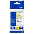 Cinta Tze-S211 Negro/Blanco 6 mm (0.23") X 8 mt (26.2') BROTHER Negro / Blanco 