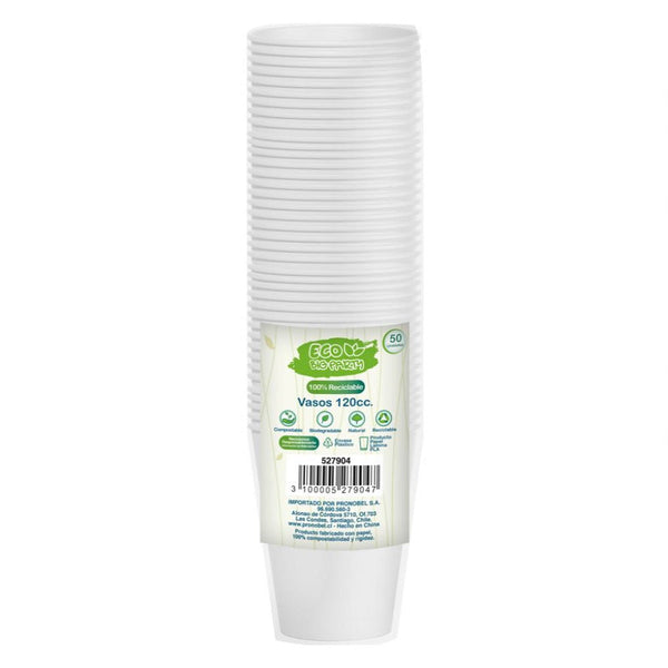 Vaso Blanco 4 Oz Plastico Eco 50 Un BIG PARTY ECO 