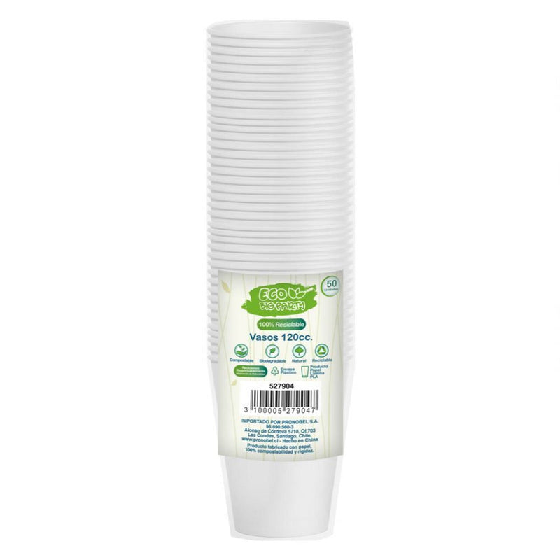 Vaso Blanco 4 Oz Plastico Eco 50 Un BIG PARTY ECO 