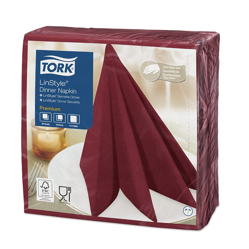Servilleta Mesa Linstyle Burdeo Hoja Simple 50 Un Dipy 