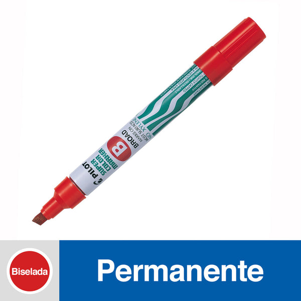 Marcador Permanente Punta Biselada Sca Rojo Recargable PILOT Rojo 