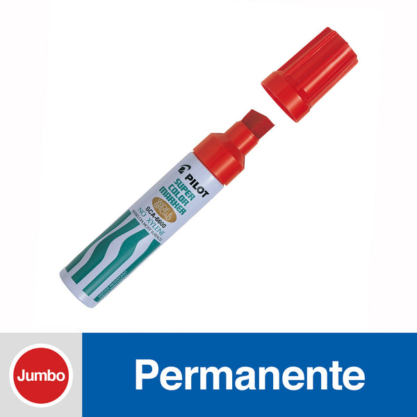 Marcador Permanente Punta Biselada Sca6600 Rojo Recargable PILOT Rojo 