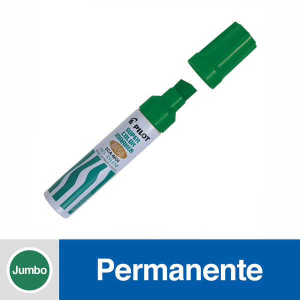 Marcador Permanente Punta Biselada Sca6600 Color Verde Recargable PILOT Verde 