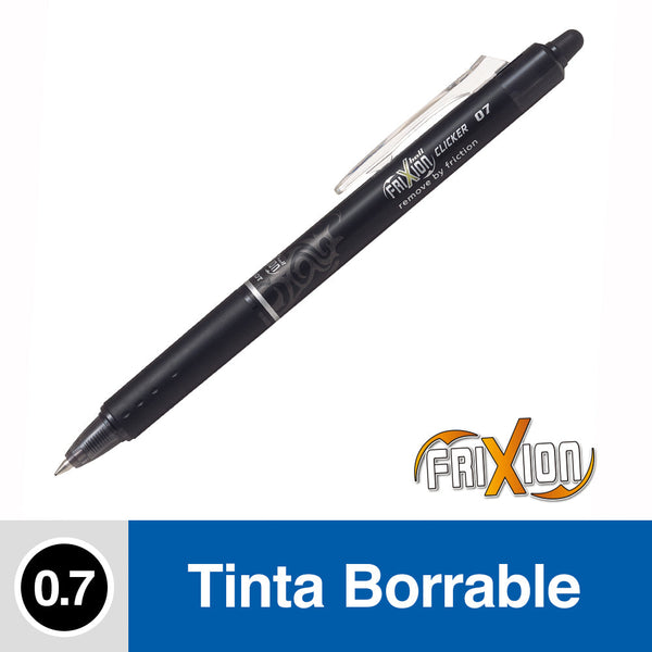 Bolígrafo Borrable 0.7 mm Frixion Ball Clicker Negro PILOT Negro 
