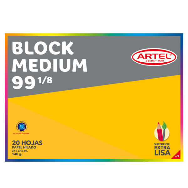 Block De Dibujo Medium 99 1/8 20 Hojas ARTEL 