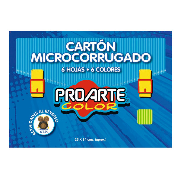 Carpeta Con Cartón Micro corrugado 26 X 36 cm 6 Pliegos 6 Colores PROARTE Colores Surtidos 