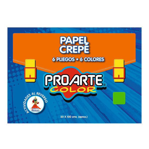 Carpeta Con Papel Crepe 6 Hojas 6 Colores Surtidos PROARTE Colores Surtidos 